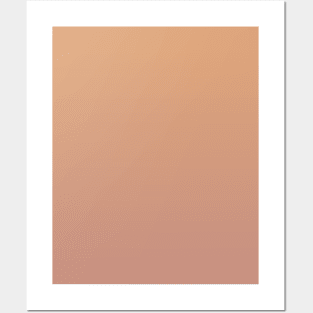 Champagne Mocha to Dusty Rose Pink Ombre Fade Sunset Gradient Posters and Art